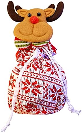 טודוזו חג המולד קישוט מתנת תיק חג המולד סוכריות תיק עם שרוך לשימוש חוזר בד חג המולד שקיות אירוע אופק