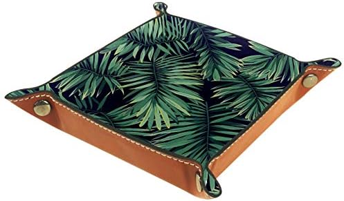 עלים ירוקים טרופיים מארגן צמחים מגש אחסון קופסת מיטה מיטה קאדי שולחן עבודה מגש החלפת מפתח ארנק קופסת מטבעות
