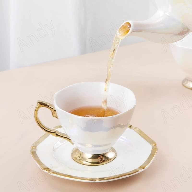 ZLXDP כוס קפה קרמיקה אירופית כוס תה זהב אחר הצהריים כוס תה וכוס צלחת שולחן קפה יצירתי שולחן תה סטים של קישוט