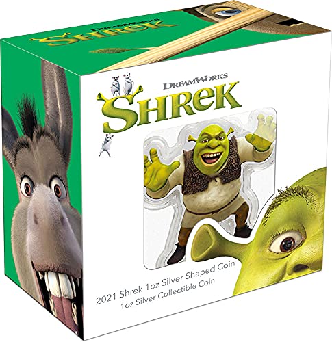 2021 דה שרק סרט Powercoin Shrek צורה 20 שנה למטבע כסף מטבע 2 $ niue 2021 הוכחה