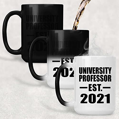 פרופסור באוניברסיטת דיזיינסיפיי הקים את אסט. 2021, 15 עוז צבע שינוי ספל חום רגיש קסם תה-כוס ידית, מתנות