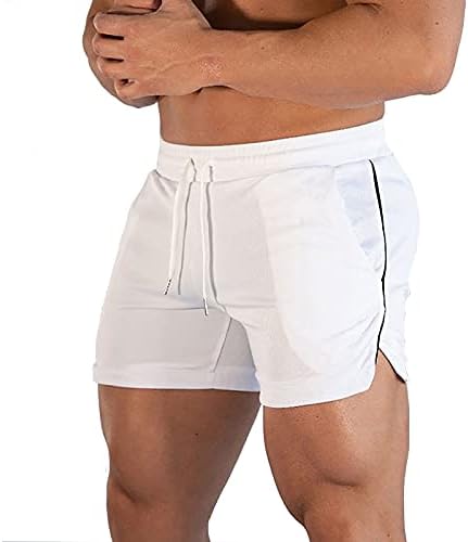 מכנסיים קצרים אתלטים של Ozmmyan לריצה של קיץ מהיר של גברים, מכנסיים של שלושה רבעים מכנסיים חוף כושר חוף
