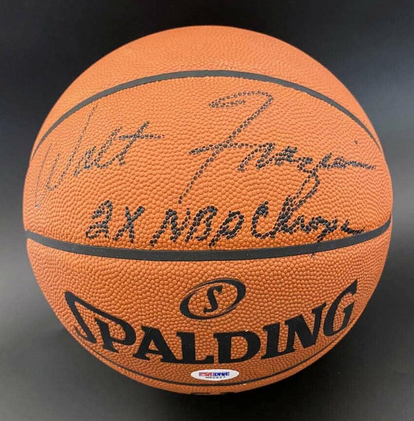 וולט פרייזייר חתם על כדורסל רשמי +2 X Champ Ny Ny Knicks PSA/DNA חתימה - כדורסלן עם חתימה