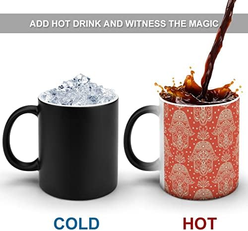 בוהו חמסה יד יצירתי שינוי צבע קרמיקה קפה כוס חום שינוי ספל מצחיק עבור בית משרד