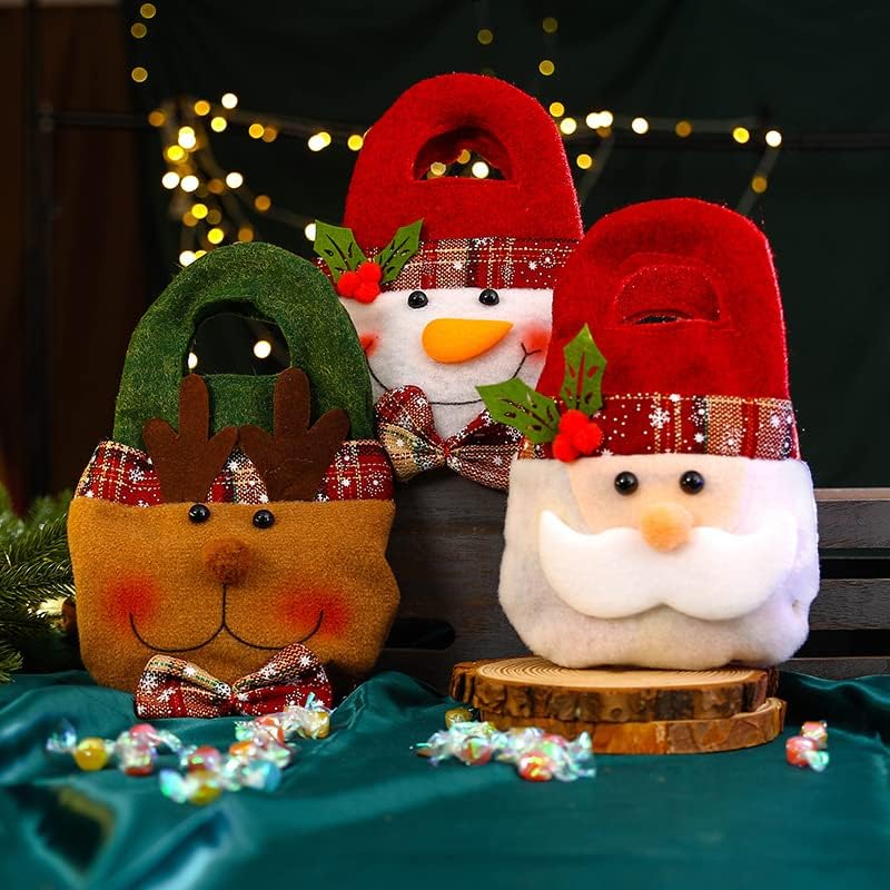 LMBABTER מתנה לחג המולד תיק ממתקים 3 יחידות תיק קטן לחג המולד לחג המולד לחג חורפי ציוד ציוד חג המולד