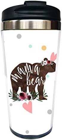 Waldeal Mama Bear Bear Travel ספל קפה עם מכסה הפוך, כוס נירוסטה כוס כוס בקבוק מים 15 גרם, ספל יום הולדת ליום