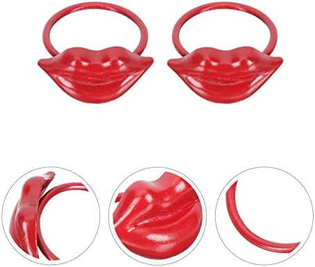 קאבילוקד עיצוב יד 2 יחידות מפיות יום האהבה טבעות שפתון אדום שפתון מפיות טבעות סגסוגת מפיות מפיות דקורטיביות אבזמי