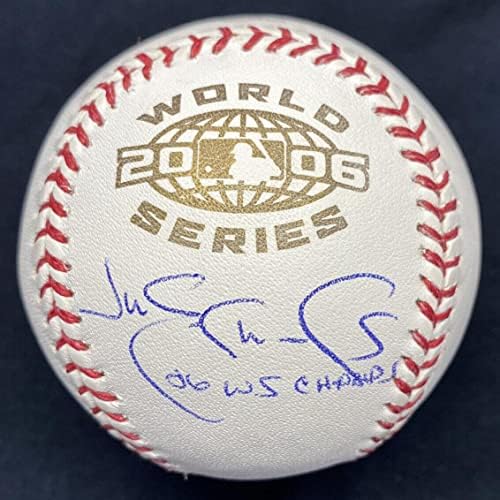 ג'ים אדמונדס 06 WS אלופות חתמו על 2006 סדרת העולם לוגו בייסבול MLB HOLO - כדורי בייסבול חתימה