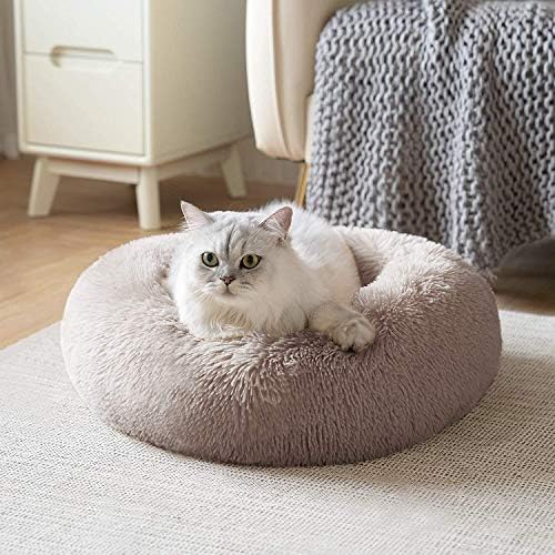 חתול מיטות לחתולים מקורה, התחממות סופגנייה כרית חתול מיטה עם מכונת רחיץ, חתול מיטת עבור קטן