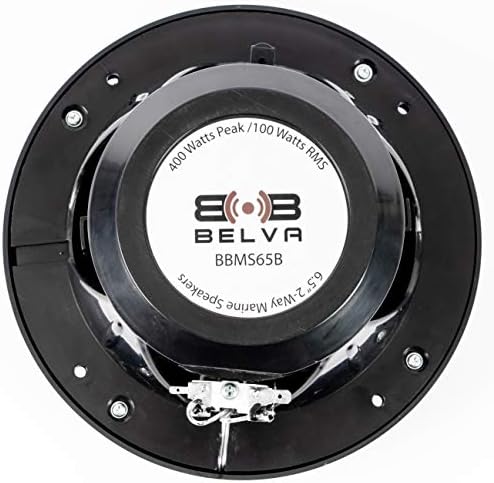 BELVA BBMS65B זוג של 6.5 אינץ 'דו-כיווני 400 וואט שיא שיא שחור רמקולים קואקסיאליים ימיים לים/UTV/טרקטורון/אופנוע/PowerSports