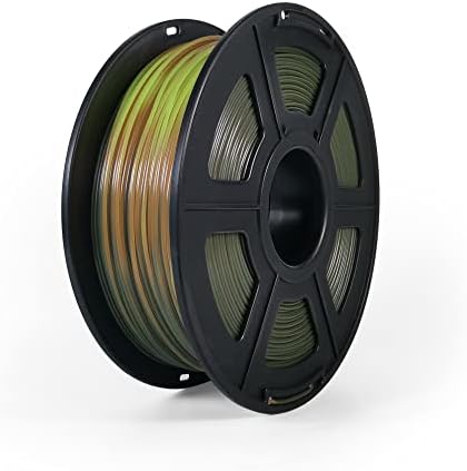 מדפסת Shanhui 3D PETG נימה, זוהר בירוק כהה, צבע משולש משתנה עם טמפרטורה, ירוק אורן עד כתום בהיר