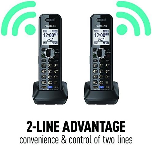 מערכת טלפון פנאסוניק דו-שורות/אסור אלחוטית עם 2 מכשירים & KX-TCA430 מתאימה אוזניות מתקפלות עם