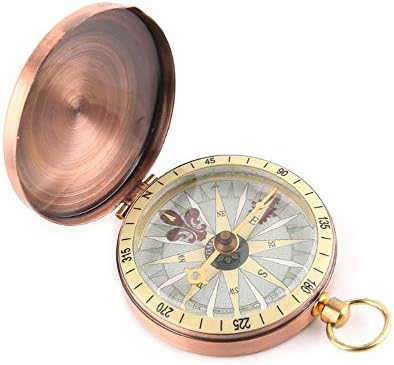 Doubao וינטג 'נחושת כיסוי כיסוי כיס מתכת שעון מצפן קמפינג שייט שייט מצפן הישרדות ימי ימי