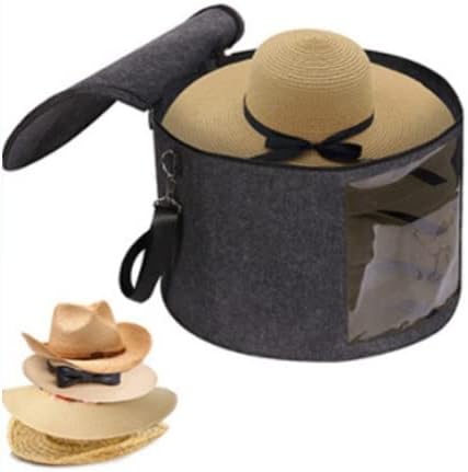 קופסת אחסון כובעים עם מכסה אבק, ארגון כובע מתקפל עגול קופסת אחסון משפחתית