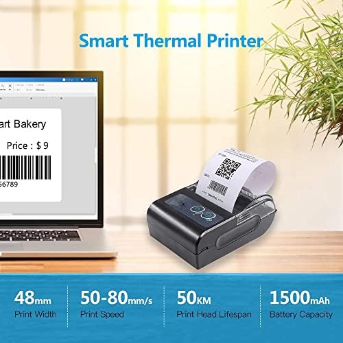 מדפסת תווית ניידת 58 ממ מדפסת אלחוטית קבלת מדפסת תרמית מדפסת USB BT חיבור