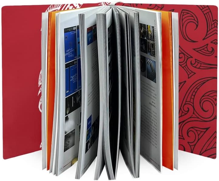 Gearedider Red Polynesian Print Cover Cover שרוול ספרים-רחיץ ונתיב, כולל סימניה של סרט, מתאים