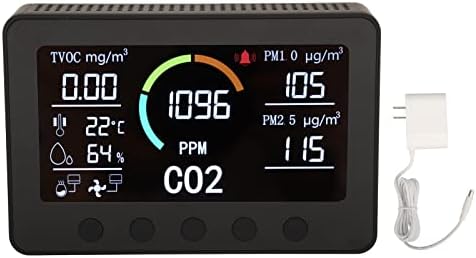 גלאי איכות אוויר CO2 TVOC PM2.5 WIFI 7 אינץ 'טמפרטורת מסך גדולה לחות לחות איכות גז מוניטור מוניטור