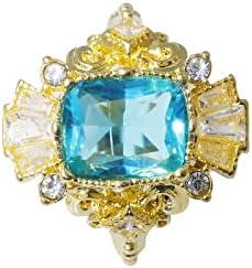 תכשיטים בהירים שמיים מעורבים לנשים טבעת אופנה זירקון טבעת טבעת כחולה