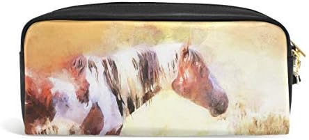 יוניסי סוס ציור פאוץ מקרה נשים איפור עור מפוצל קוסמטי שקיות ילדים בית ספר נייד נייח מקרה עיפרון מחזיקי