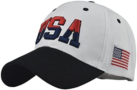 זכר נקבה ניטראלי קיץ אמריקה דגל רקמת בייסבול כובעי מתכוונן כובע נשים ריינסטון בייסבול כובע לבן