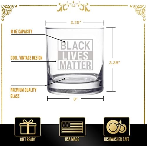חיים שחורים חשובים כוס ויסקי 11 עוז-בלםשוויון גיוון צדק חברתי זכויות אזרח-כוסות וויסקי מיושנות