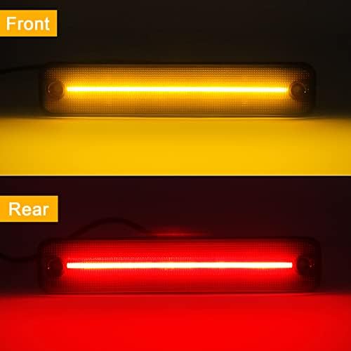 אוטומטי 4 יחידות מעושן לד ענבר אדום החלפת אורות סמן צד למנורות סמן צד אחורי קדמי פגוש 2 מופעל על ידי סך הכל 180-שבבי