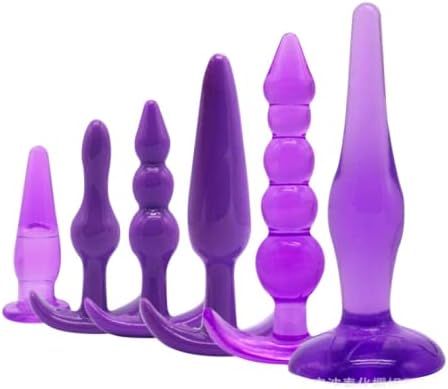 צעצועים סקסיים 6 יחידות תקע אנאלי הגדר סיליקון אנאלי תקע חתיך אנאלי צעצועי מין למבוגרים לנשים, הגדר מאמן