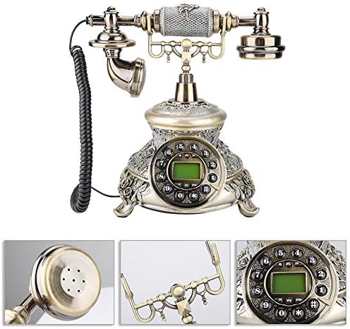 אמונידה רטרו וינטג 'סגנון עתיק טלפון קווי טלפון משרד טלפון טלפוני טלפון עם לוח שנה, תאריך, תצוגת שעון