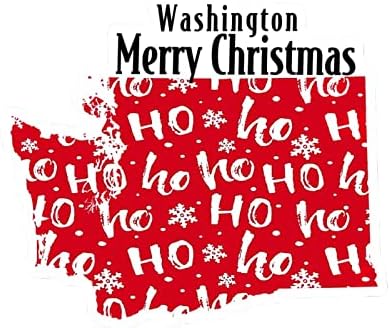 וושינגטון מדינת מדינת חג המולד מדבקות לחג המולד חג המולד וושינגטון מפה מכונית מדבקות קישוט חג המולד