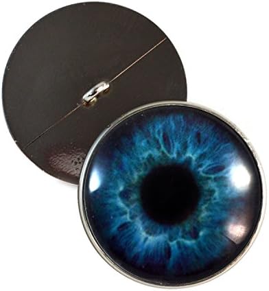 תפור אנושי כחול כהה על עיני זכוכית 30 ממ כפתורים עם לולאה לבובה סרוגה פסלים רכים או תכשיטים של בעלי