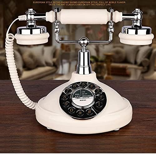 Kjhd רטרו טלפון קווי טלפון לבן עשוי טלפון קבוע עתיק טלפון קבוע חוט ישן לחדר משרד ביתי במלון בר חדר