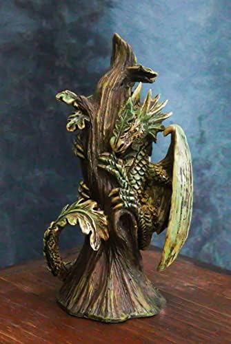 Erbros Dryad Gaia Tree Ent דרקון אדמה המונח על פסל אספנות סניף פנטזיה מיתית גיל דרקונים ביצירות פסלון יצירות