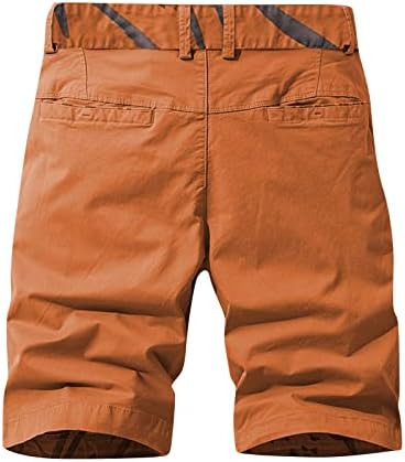 מכנסיים קצרים לגברים של ymosrh חוף חוף רופף צינור ישר כותנה נושמת ריבוי כיס בכיס ספורט מכנסי ספורט קצרים