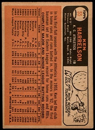 1966 Topps 55 קן הרלסון קנזס סיטי אתלטיקה טובה