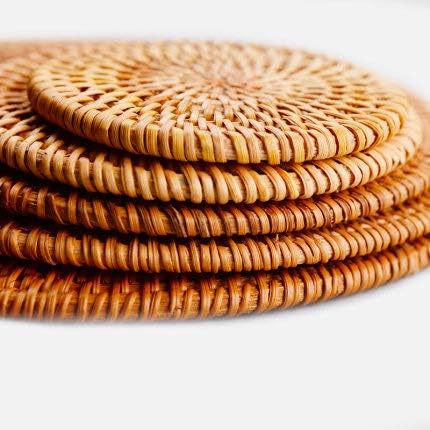 Trivets Rattan למנות חמות, רפידות חמות למטבח לרציפות, סירים ומחבתות, מחצלות מקום ארוג דקורטיבי לשולחן אוכל,