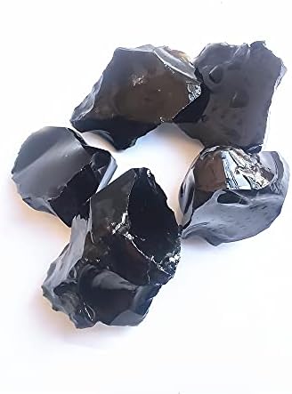 Amicet 1PCS טבעי גולמי גולמי שחור אבסידיאן קוורץ אבני קוורץ גבישים גבישים גבישים אבן בגודל מטאפיזי, שחור,