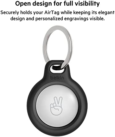 מחזיק מאובטח של בלקין אפל איירטאג עם טבעת מפתח-מארז עמיד בפני שריטות עם פנים פתוחות וקצוות מוגבהים-אביזר