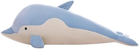 Uongfi דולפין קטיפה כרית חיבוק, דולפינים גדולים ורכים ממולאים מתנות לבובות צעצוע של בעלי חיים, חיה