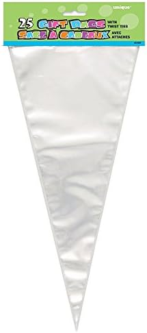 שקיות צלופן צד ייחודי בצורת חרוט, 17.75 איקס 7.37, ברור