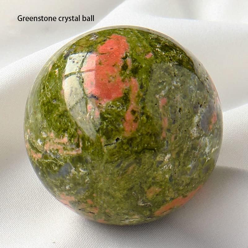 אולבסקי קריסטל כדור 3.5-אינץ קריסטל כדור ירוק זכוכית כדור עם ציפור ראש מתכת בסיס מתנה סלון משרד בית תפאורה