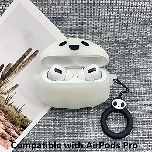 תואם לכיסוי המקרים של AirPods Pro, מארז רוח רפאים תלת מימדי של ליל כל הקדושים עבור Apple AirPods Pro,