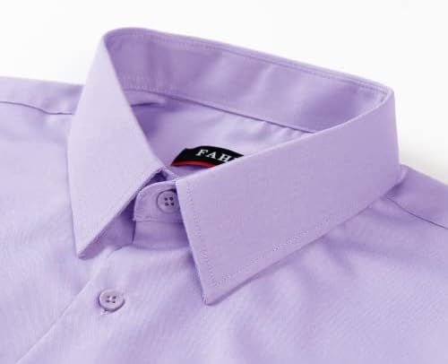 חולצת שמלת גברים של Fahizo שרוול קצר נמתח כפתור מזדמן בכושר קז'ואלי עם כיס