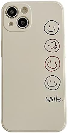זלימרי תואם לאייפון 13 מקרה טלפון עיצוב תבנית מסגרת צד חיוך חמוד מארזי סיליקון עמיד בפני זעזועים כיסוי הגנה