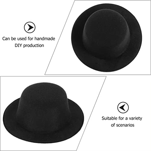 STOBOK כובעי סנטה מיניאטוריים 6 יחידים מיני כובעים פורמליים כובעים שחורים כובעים כובעי בובה מיניאטוריים