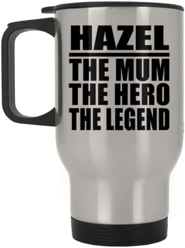 מעצב את Hazel האמא הגיבור האגדה, ספל נסיעות כסף 14oz כוס מבודד מפלדת אל חלד, מתנות ליום הולדת