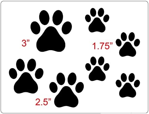 ספירה אחת, תבנית גיליון הדפסת חתול כלב חתול כלב, שלושה גדלי הדפסת כפות, 3 , 2, 1.75 גבוהים