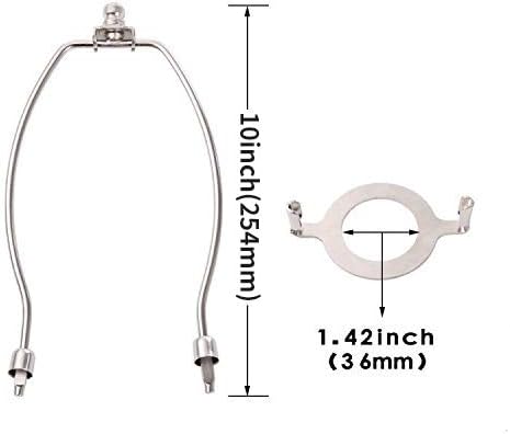 חלקי מנורה, נבל מנורה 10 , מחזיק צל מנורה ושקע מנורה E26 UNO מתאם מתאם מתאם סטים סופי, גובה 10 אינץ