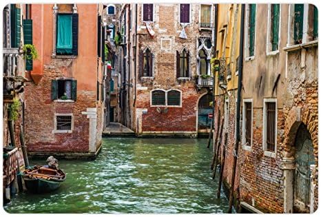 אמבסון ונציה לחיות מחמד מחצלת עבור מזון ומים, איטלקי עיר על מים היסטורי ציון דרך מפורסם רחובות בתי גונדולות
