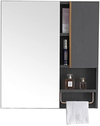 ניזאם 2 דלתות אמבטיה מראה ארון, נירוסטה שקט ציר, עם קטן מגבת בר פתוח מדף, קיר רכוב אמבטיה אחסון ארון