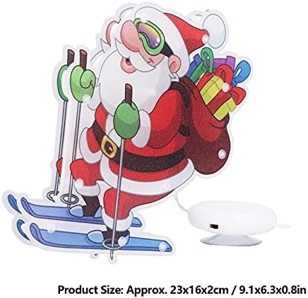 ZRQYHN LED קישוט לחג המולד קליל כוס יניקה סקי סנטה קלאוס קל קל לסוללת H-ANG המופעלת לפסטיבל, קישוט